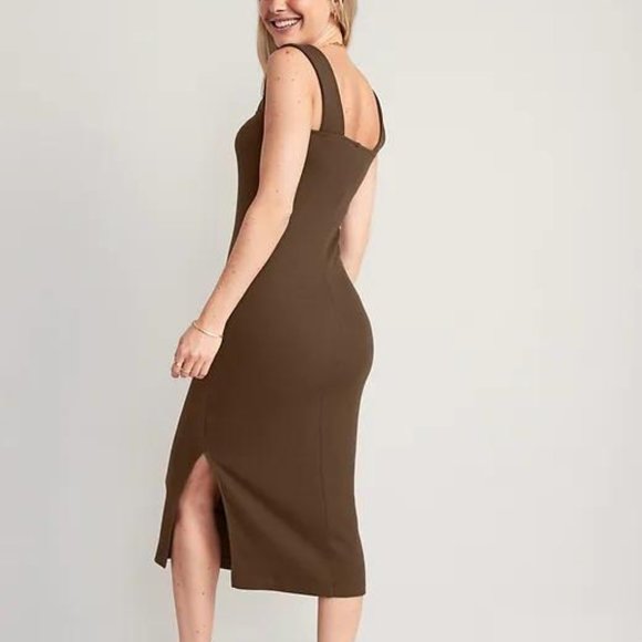 Old Navy  Fitted Sleeveless Rib-Knit Midi Dress for Women New - Picture 4 of 7
